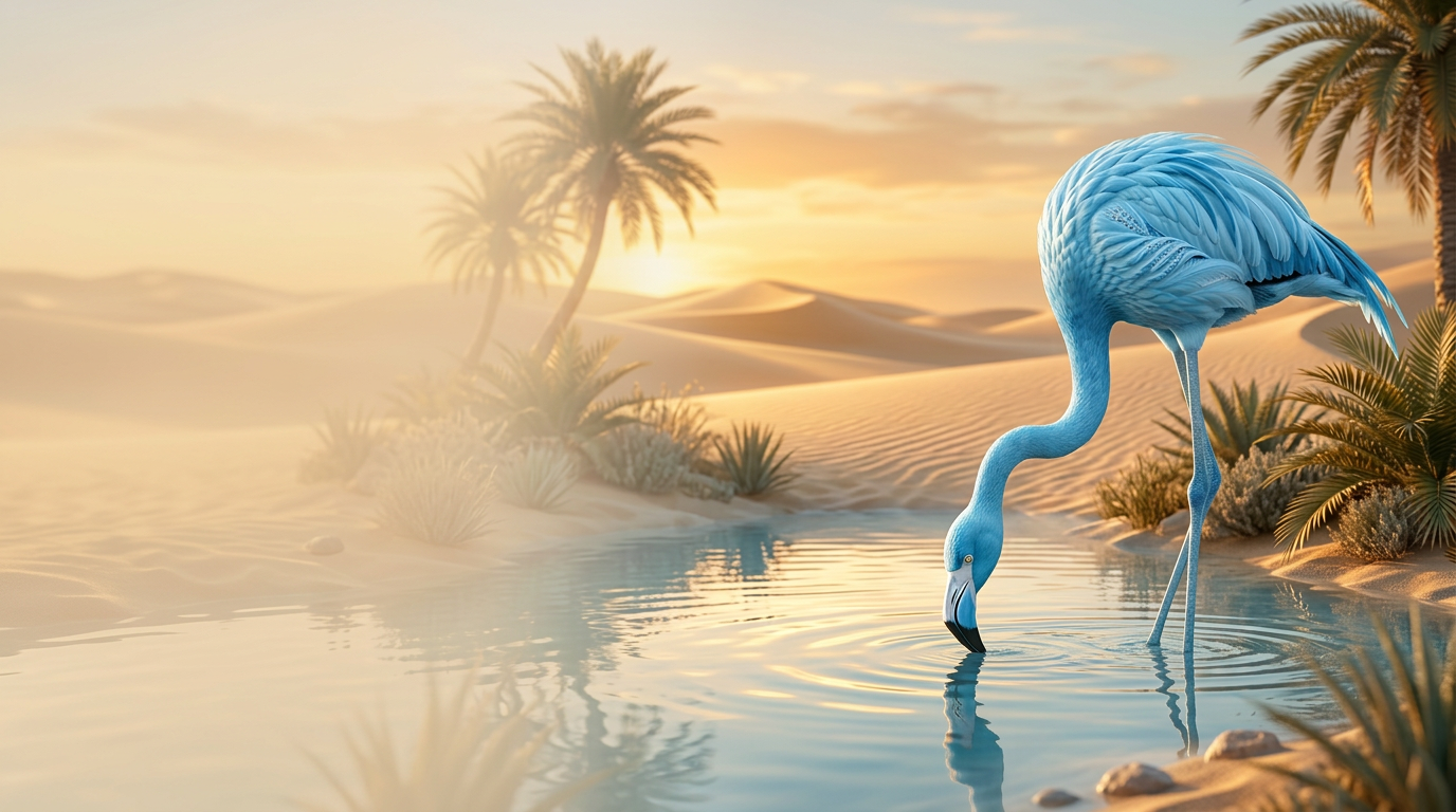 Flamingo in oasis